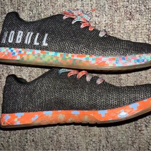 NOBULL Black Knit Trainer with Colorful Accent Sole W10/M 8.5